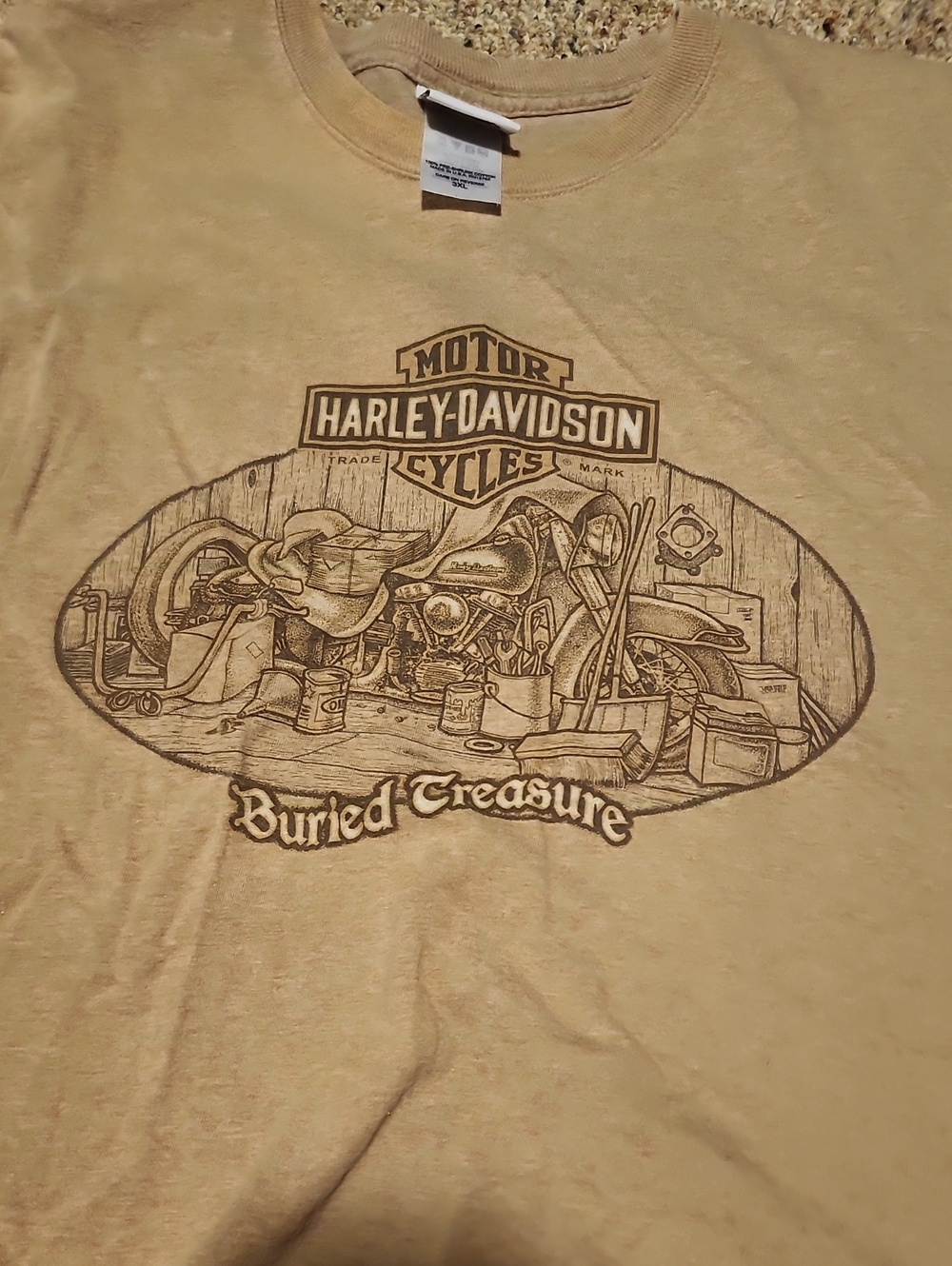 Harley-Davidson Tan 'Buried Treasure' Tan Short Sleeve Tee 3X - IN